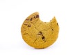 Chocolate chip cookie with bite taken Royalty Free Stock Photo