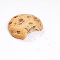 Chocolate chip cookie bitten into Royalty Free Stock Photo