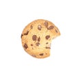 chocolate chip cookie bitten into Royalty Free Stock Photo