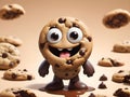 Chocolate Chip Cookie Character Royalty Free Stock Photo