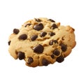 Chocolate Chip Cookie with Dark Chocolate Chunks on White Background baked goods dessert Royalty Free Stock Photo