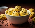 chocolate chip cookie dough ice cream in a bowl Royalty Free Stock Photo