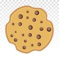 Chocolate chip cookie foods flat icon for apps or websites Royalty Free Stock Photo