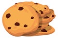 Chocolate chip cookie. Homemade bakery cartoon icon