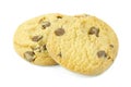 Chocolate chip cookie isolated on white background with clipping path Royalty Free Stock Photo