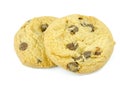 Chocolate chip cookie isolated on white background with clipping path Royalty Free Stock Photo