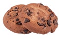 Chocolate chip cookie, isolated on white background. Sweet biscuits. Sweet dessert. File contains clipping path Royalty Free Stock Photo