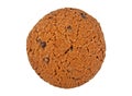 Chocolate chip cookie isolated on white background, top view Royalty Free Stock Photo