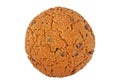 Chocolate chip cookie isolated on white background, top view Royalty Free Stock Photo