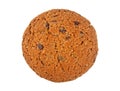 Chocolate chip cookie isolated on white background, top view Royalty Free Stock Photo