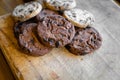 chocolate chip cookie pile - baked cookies