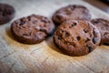 Chocolate chip cookie pile - baked cookies