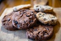 Chocolate chip cookie pile - baked cookies