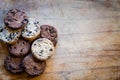 Chocolate chip cookie pile - baked cookies