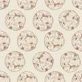 Chocolate chip cookie, Seamless pattern vector Royalty Free Stock Photo