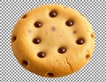 Chocolate chip cookie on transparent background Royalty Free Stock Photo