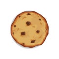 Chocolate chip cookie. Unhealthy diet. Vector illustration isolated cookie