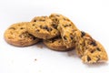 Chocolate chip cookie white background Royalty Free Stock Photo