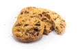 Chocolate chip cookie white background Royalty Free Stock Photo