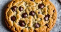 A chocolate chip cookie on a white background. Royalty Free Stock Photo