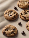 Chocolate-chip cookies. Delicious traditional chocolate chip cookies. Royalty Free Stock Photo