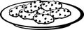 chocolate chip cookies dish vector illustration