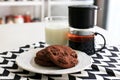 Close up Home Made Chocolate Chip Cookies Royalty Free Stock Photo