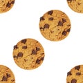 Chocolate chip cookies, gluten-free, a seamless background pattern