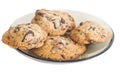 Chocolate chip cookies isolated