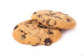 Chocolate chip cookies isolated on white background Royalty Free Stock Photo