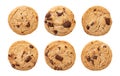 Chocolate chip cookies isolated on white background with clipping path Royalty Free Stock Photo