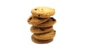 Chocolate chip cookies isolated on white background. Royalty Free Stock Photo