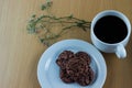 Chocolate Chip Cookies and java coffee Royalty Free Stock Photo