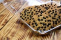 Chocolate chip cookies lies in a transparent box Royalty Free Stock Photo