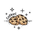 Chocolate chip cookies line icon