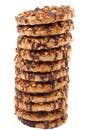 Chocolate Chip Cookies with a nut crumb. Royalty Free Stock Photo