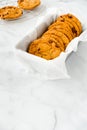 Chocolate Chip Cookies in a Parchment Lined Baking Form Royalty Free Stock Photo