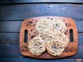 Chocolate chip cookies on a platter Royalty Free Stock Photo