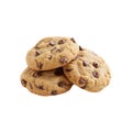 Chocolate Chip Cookies Stack Isolated on White Background Royalty Free Stock Photo