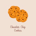 Chocolate Chip Cookies vector illustration