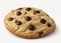 Chocolate chip cookies white background
