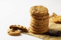 Stack of biscuits with copy space. Chocolate chip cookies Royalty Free Stock Photo