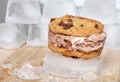 Chocolate chip ice cream sandwich Royalty Free Stock Photo