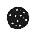 Chocolate chip icon. Black cookies symbol. Food vector illustration. Royalty Free Stock Photo