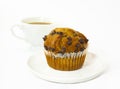 Chocolate chip muffin and coffee Royalty Free Stock Photo