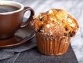 Chocolate Chip Muffin and Cup of Coffee Royalty Free Stock Photo