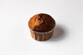 Chocolate Chip Muffin from Top View on White Background Royalty Free Stock Photo