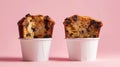 Chocolate Chip Muffins on Pink Background
