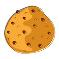 Chocolate chips cookie Fast food icon sketch Vector Royalty Free Stock Photo