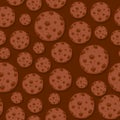 Chocolate chips cookie seamless pattern.